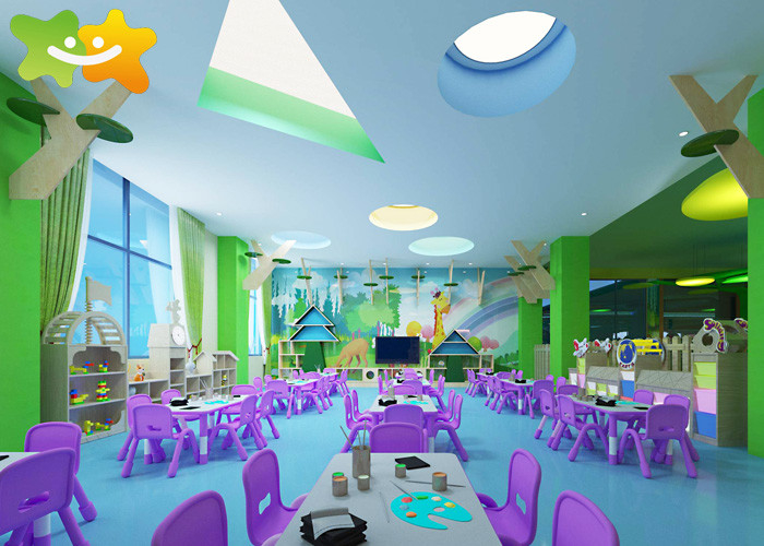 Preschool Classroom Furniture Sets Blue Grey Green Color Customizable